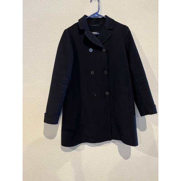 MaxMara Girls Size 6 Double Breasted Wool Pea Coat Navy Blue - Picture 1 of 5